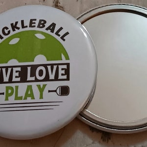 Pocket Mirror or Magnet PICKLEBALL cosmetic makeup compact image 1