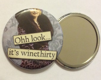 Pocket Mirrors - It's WINETHIRTY Compact Mirror Cosmetics Handbag Purse Funny