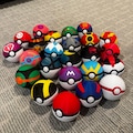 Poke Ball Functional Opening Container with Hinge 3D Print Replica Pokeball - Multiple options!