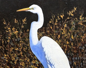 Great White Egret - Louisiana Swamp Bird - Shore Birds - Art Prints_Framed Prints_Canvas Gallery Wrap Prints