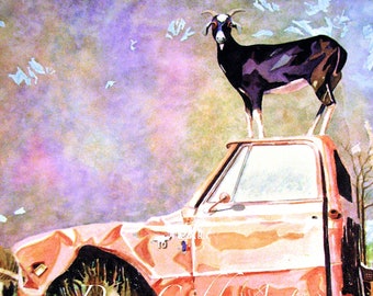 Goat_Art Prints_Framed Prints_Canvas Prints_Chevy Half Ton Goat