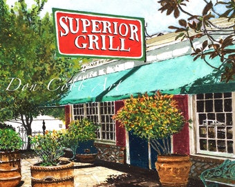 Superior Grill Front - Mexican - Restaurant - Cafe - Diner - Bar - Art Prints - Framed Prints - Canvas Gallery Wrap Prints