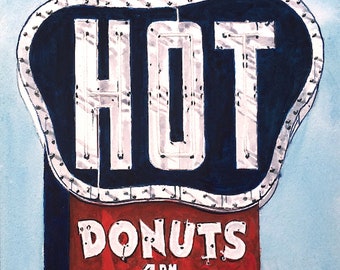 Shreveport - Donut Shop Sign Art - Southern Maid - Hearne Ave. - Art Prints - Framed Prints - Canvas Gallery Wrap Prints