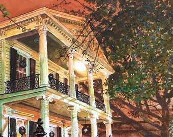 New Orleans Art - Garden District Mansion - Art Prints - Framed Prints - Canvas Gallery Wrap Prints
