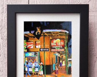 New Orlean's Bourbon Street Art - Big Easy - Daiquiri Bar - Framed, Signed Art Prints