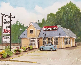 Shreveport Hickory Stick Bar-B-Que Art Print Signed and Numbered