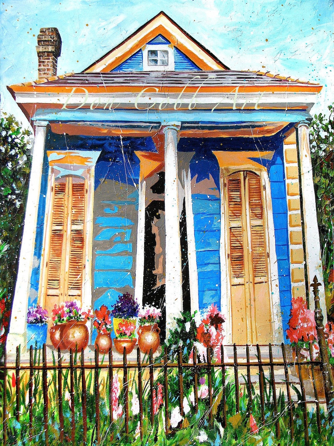 New Orleans Garden District Shotgun House Art Framed and Etsy