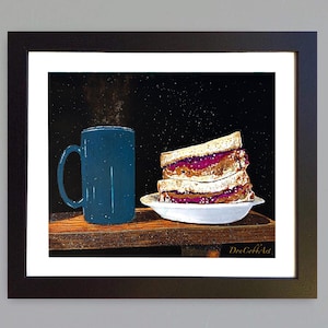 Original Watercolor Painting, Peanut Butter and Jelly Sandwich, NOT A PRINT