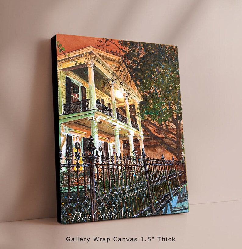 New Orleans Art Garden District Mansion Art Prints Framed Prints Canvas Gallery Wrap Prints 18x24x1.5 Canvas inches