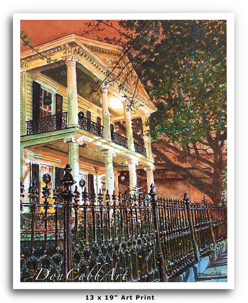 New Orleans Art Garden District Mansion Art Prints Framed Prints Canvas Gallery Wrap Prints 13 x 19 Print inches