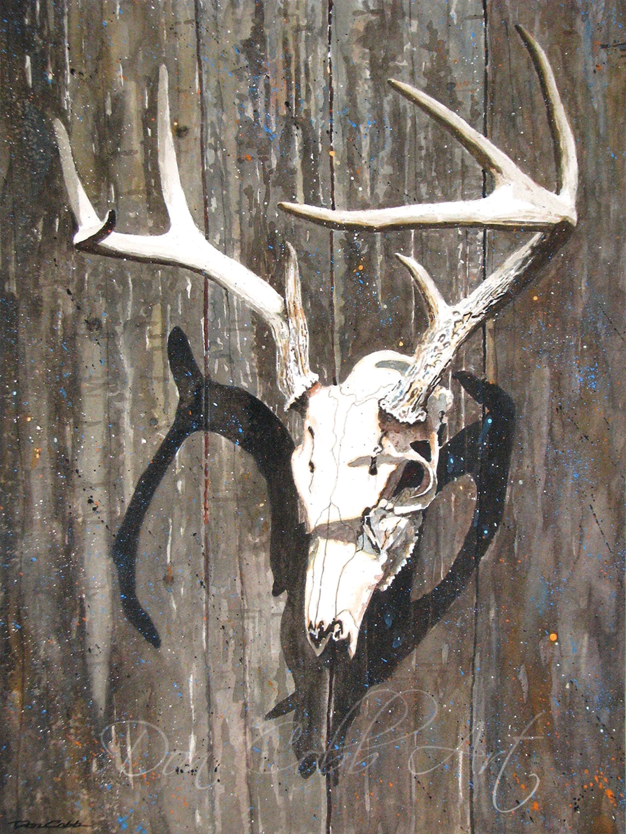 Deer Antlers and Skull Art Whitetail Spirit  Art Prints Free Shipping! Framed Prints and Canvas Prints