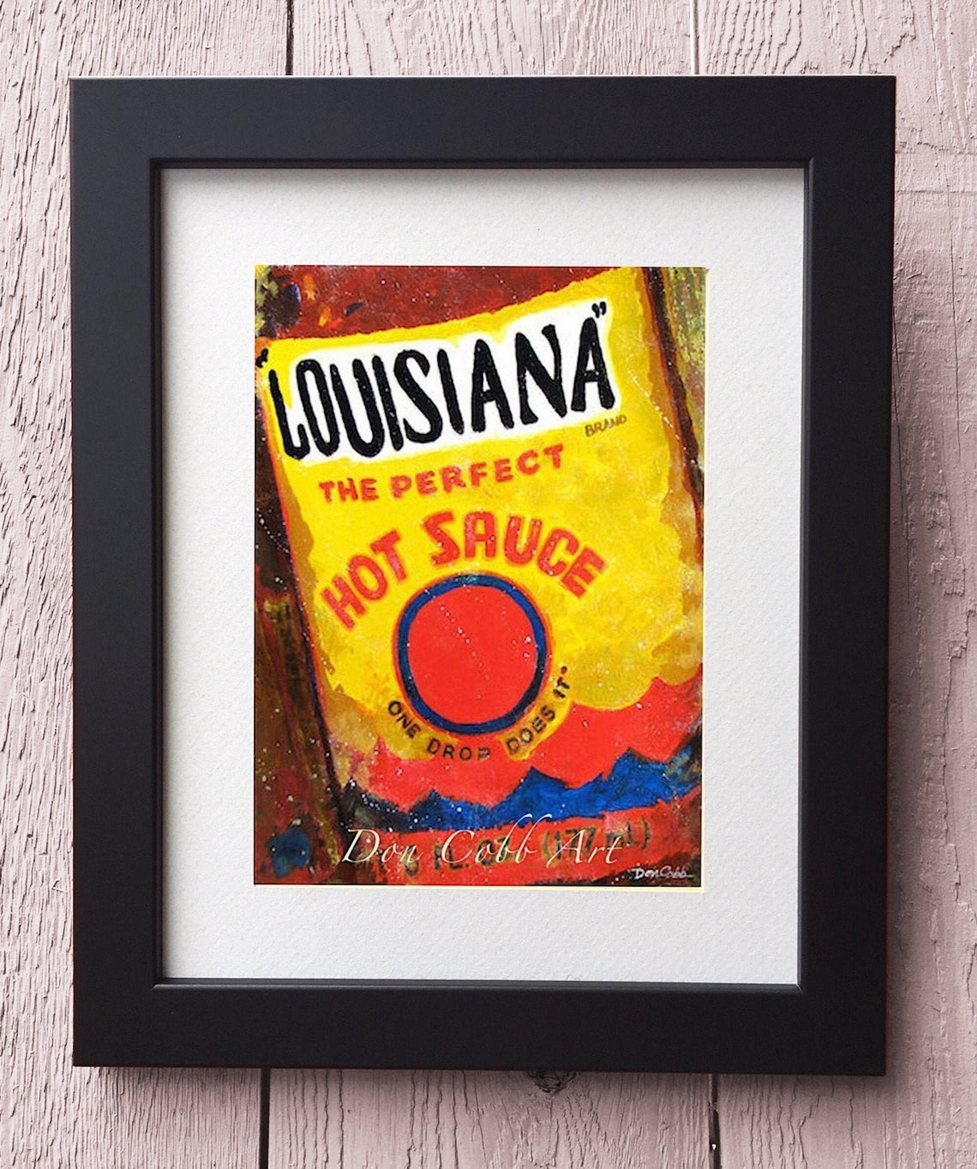 Louisiana Hot Sauce Framed and Matted Signed Art Prints Red -  Hong Kong