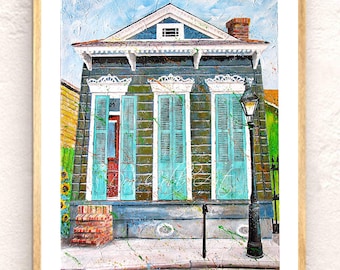 New Orleans Art, French Quarter, Shotgun House, Signed and Numbered Prints