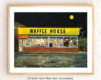 Waffle House Full Moon Artwork Prints: Signed & Numbered