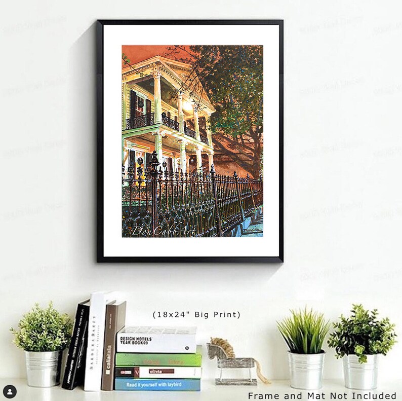 New Orleans Art Garden District Mansion Art Prints Framed Prints Canvas Gallery Wrap Prints 18x24" Big Art Print inches