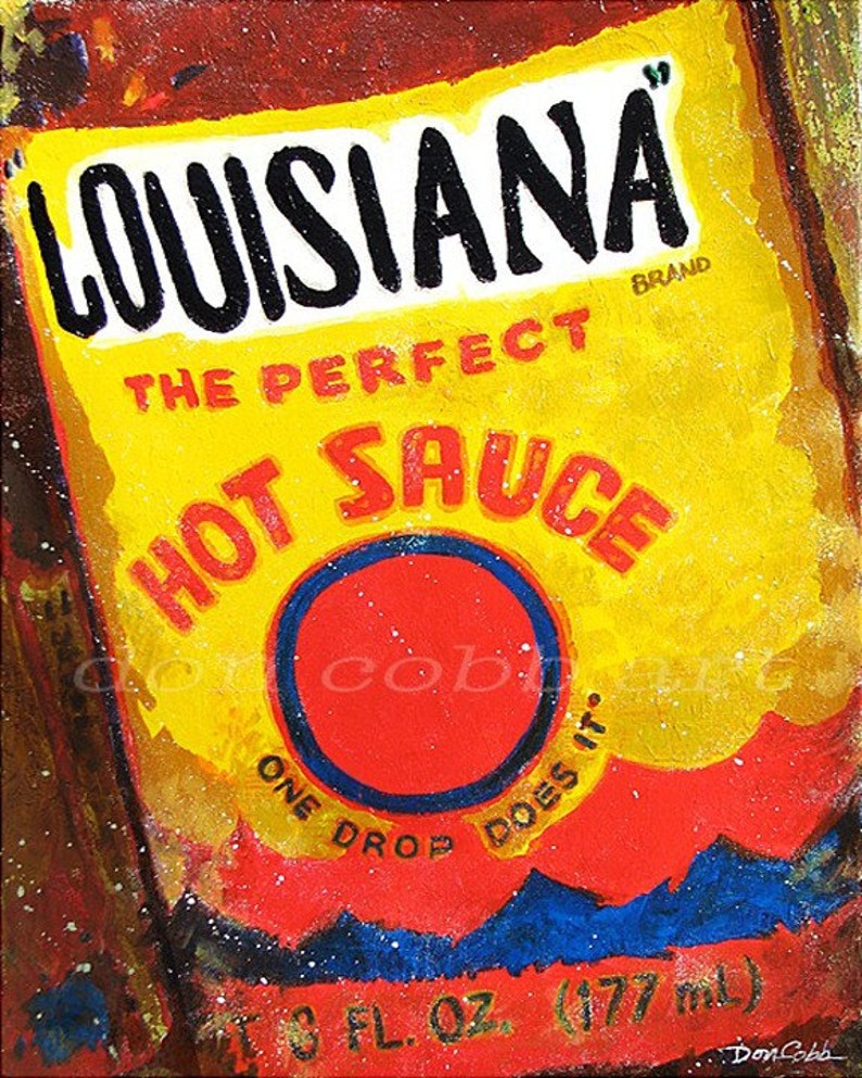 Kitchen Decor Louisiana Hot Sauce Art Etsy