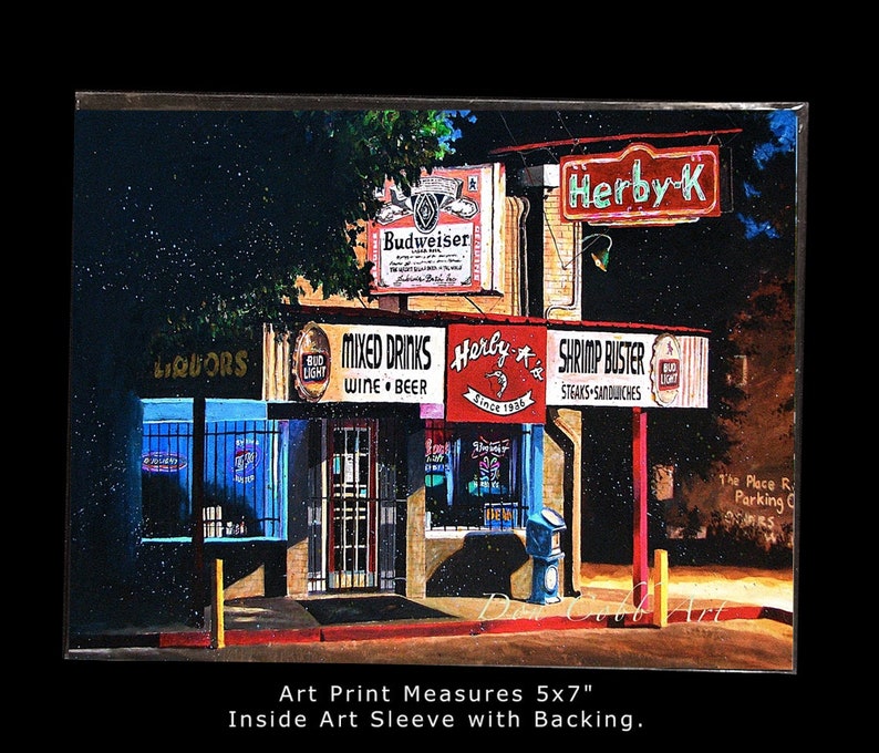 Herby K's Seafood Restaurant Cafe Diner Shreveport Art Prints Framed Prints Canvas Gallery Wrap Prints 5x7 Art Print inches