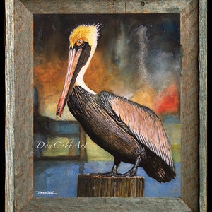 Pelican Louisiana Brown Pelican Art Louisiana State Bird Art Prints Framed Prints Canvas Gallery Wrap Prints image 2