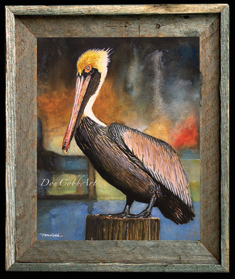 Pelican Louisiana Brown Pelican Art Louisiana State Bird Art Prints Framed Prints Canvas Gallery Wrap Prints image 2