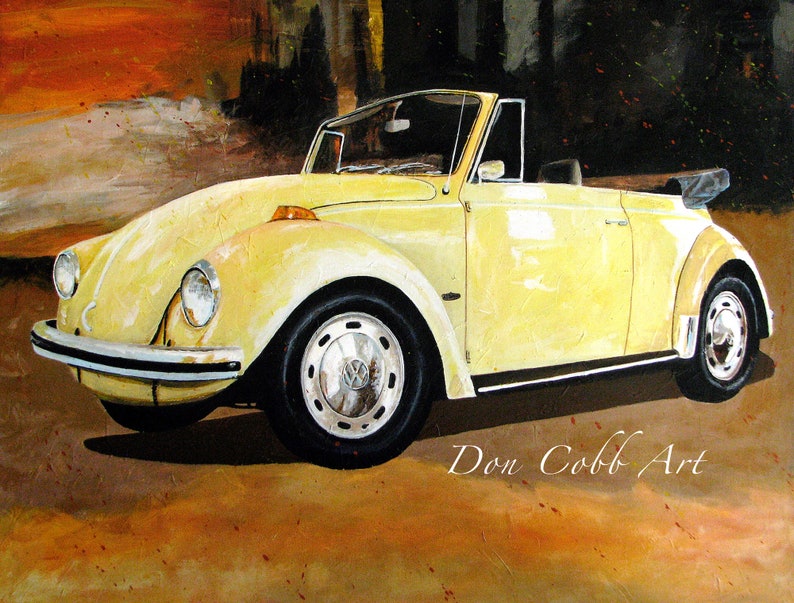 Volkswagen Art vw Beetle Convertible Framed and Etsy