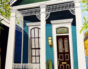 New Orleans Art, French Quarter, Shotgun House, Art Prints - Frame Prints - Canvas Gallery Wrap Prints