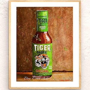 Tiger Sauce, Hot Sauce, LSU, Signed Art Prints, Framed Prints, Canvas Gallery Wrap Prints