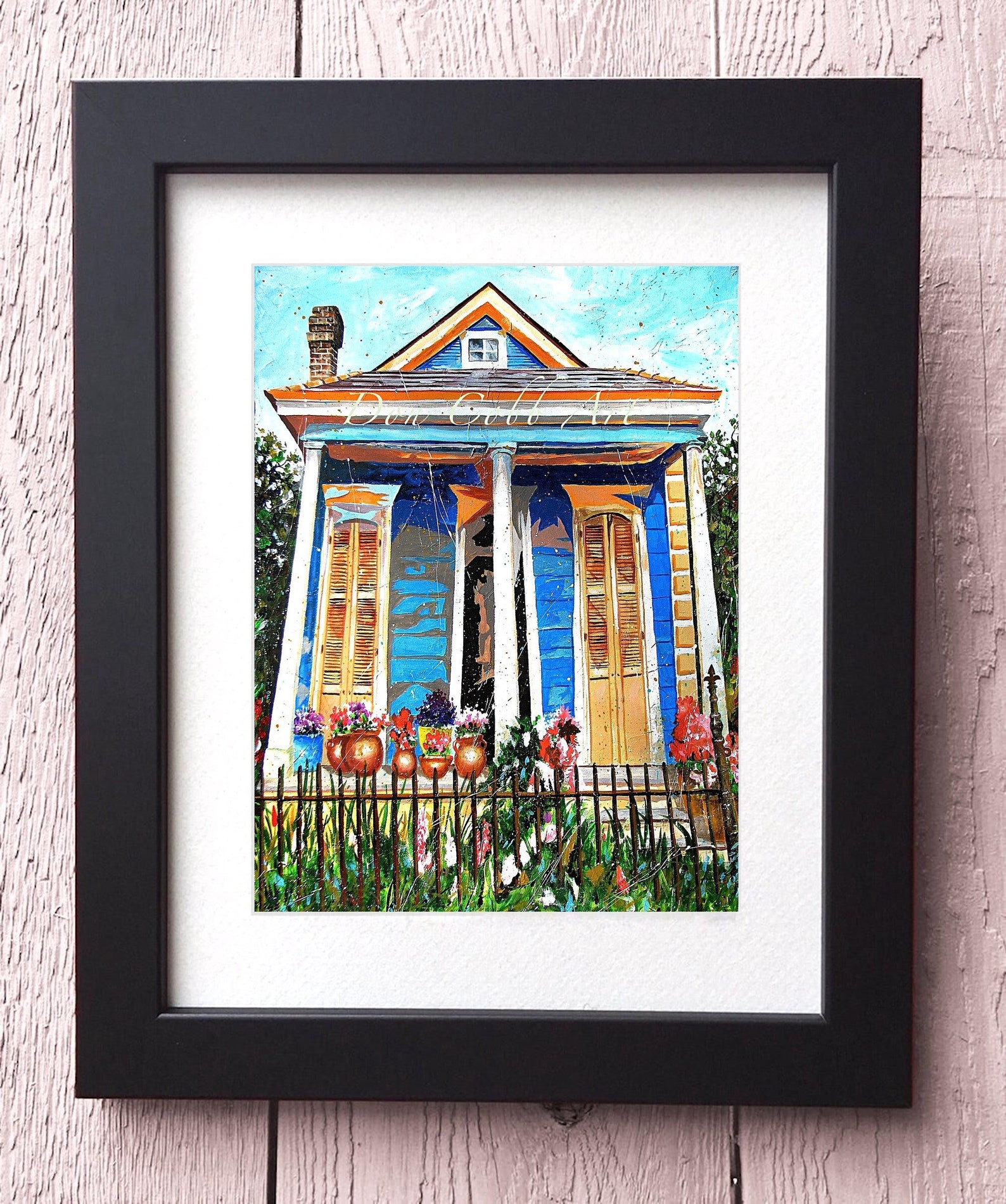 New Orleans Garden District Shotgun House Art Framed and Etsy