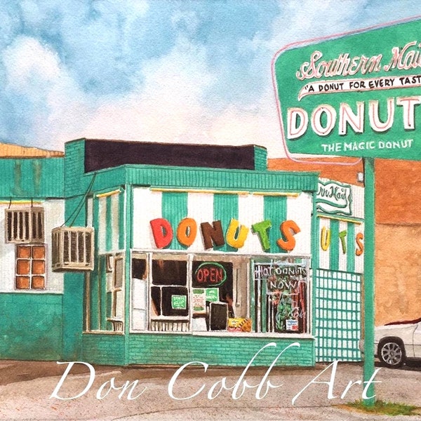 Donut Shop Art - Southern Maid - Odessa, Texas - Art Prints - Framed Prints - Canvas Gallery Wrap Prints
