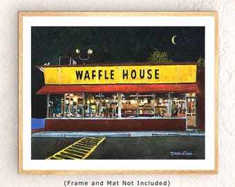 Waffle House, Crescent Moon - Signed Art Prints - Framed Prints - Canvas Gallery Wrap Prints
