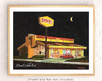 Denny's Restaurant, Signed and Numbered Art Prints, Framed Prints, Canvas Gallery Wrap Prints