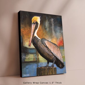 Pelican Louisiana Brown Pelican Art Louisiana State Bird Art Prints Framed Prints Canvas Gallery Wrap Prints image 9