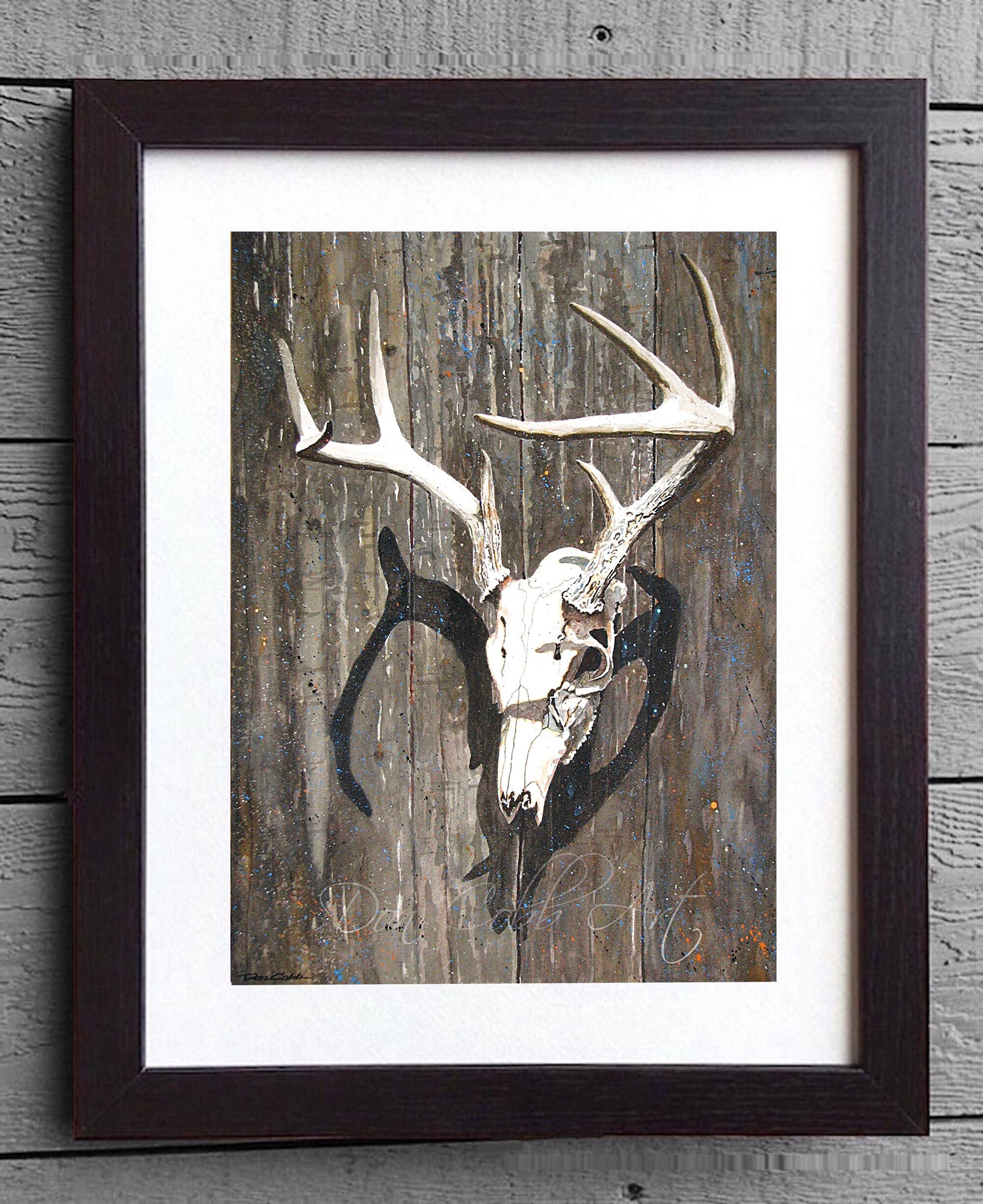 Whitetail Deer Antler Skull Art Print: Signed and Numbered, Rustic Wall  Decor - Etsy Israel, image size:2000x2449