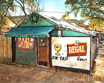 New Orleans Art - Snake and Jake's Christmas Club Lounge - Art Prints - Framed Prints - Canvas Gallery Wrap Prints