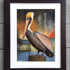 Pelican Louisiana Brown Pelican Art Louisiana State Bird Art Prints Framed Prints Canvas Gallery Wrap Prints image 3