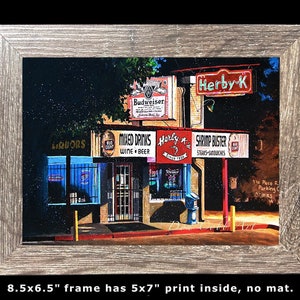 Herby K's Seafood Restaurant Cafe Diner Shreveport Art Prints Framed Prints Canvas Gallery Wrap Prints 8.5x6.5 Gray Frame inches