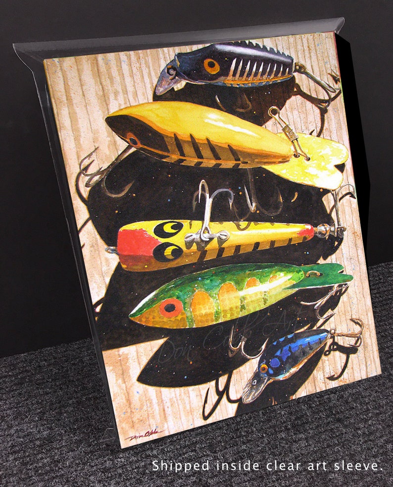 Fishing Lure Art 8x10x1.5 and 11x14x1.5 Gallery Etsy