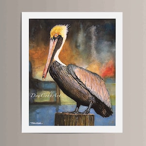 Pelican Louisiana Brown Pelican Art Louisiana State Bird Art Prints Framed Prints Canvas Gallery Wrap Prints image 6