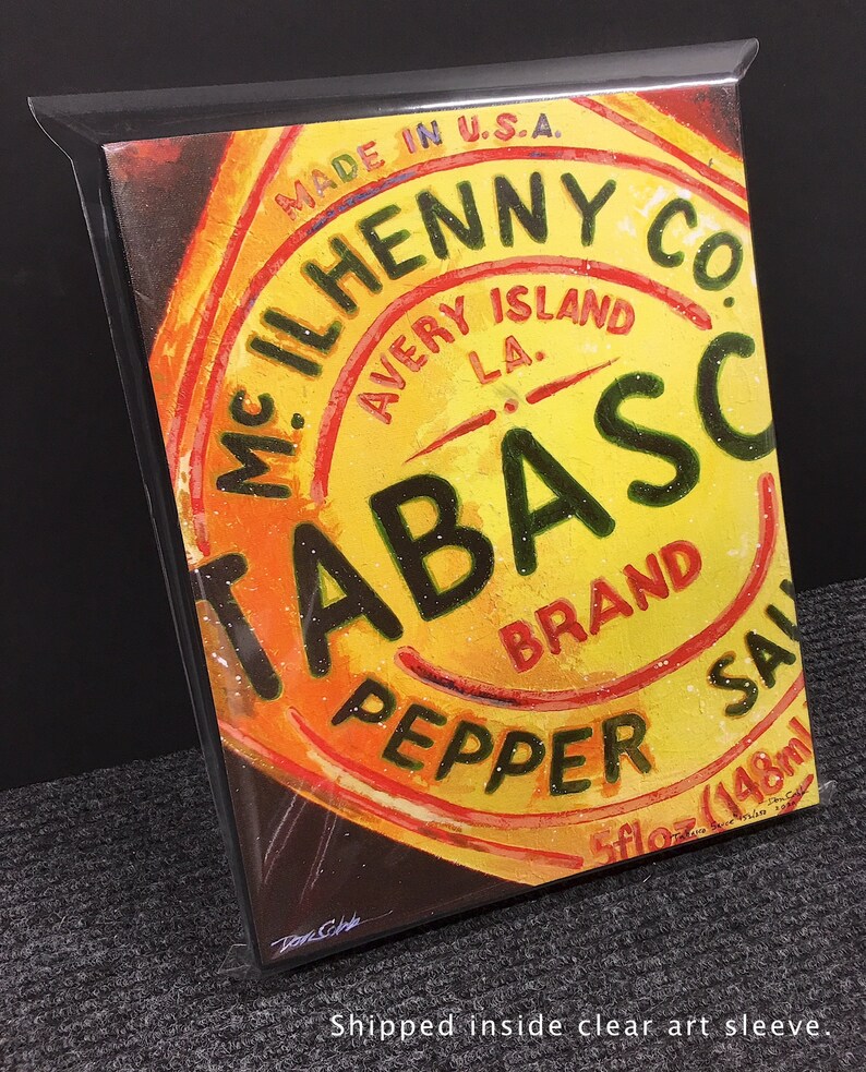 Kitchen Decor Tabasco Sauce Art 8x10x1.5 and Etsy