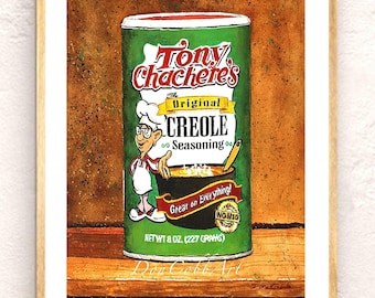Tony Chachere&#39;s, Seasoning Art, Kitchen Art, Signed Prints, Canvas Gallery Wrap Prints, Framed Prints