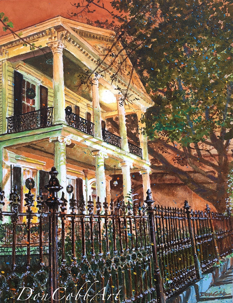 New Orleans Art Garden District Mansion Art Prints Framed Prints Canvas Gallery Wrap Prints image 1