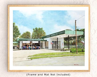 Shreveport, Marilynn&#39;s Place, Cafe, Diner, Restaurant, Signed Art Prints, Framed Prints and Canvas Prints