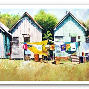 Clothesline, Laundry, Shotgun House, Art Prints, Canvas Gallery Wrap Prints_Framed Art Prints image 6