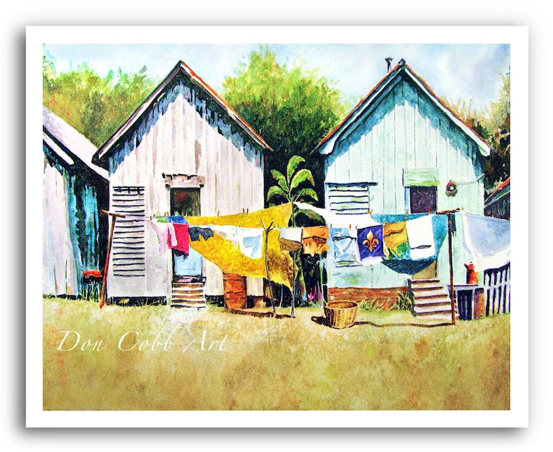 Clothesline, Laundry, Shotgun House, Art Prints, Canvas Gallery Wrap Prints_Framed Art Prints image 6