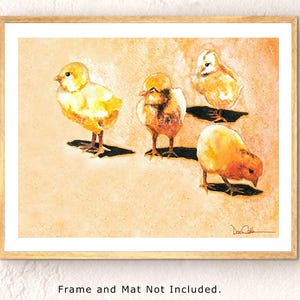 Baby Chicks Art, Easter Chick Babies, Signed Art Prints, Framed Prints, Canvas Gallery Wrap Prints