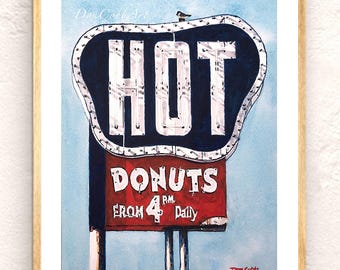 Southern Maid Donuts Sign Art Print: Shreveport Hearne Ave., Signed and Numbered