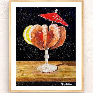 Shrimp Cocktail, Kitchen Art, Signed and Numbered, Art Prints, Framed Prints, Canvas Gallery Wrap Prints