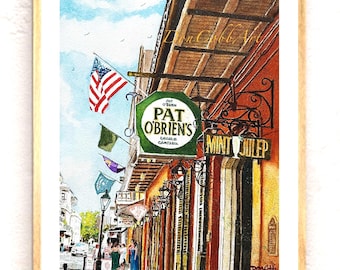 Pat O'Brien's, New Orleans Art Prints: Bourbon Street Landmark, Signed and Numbered