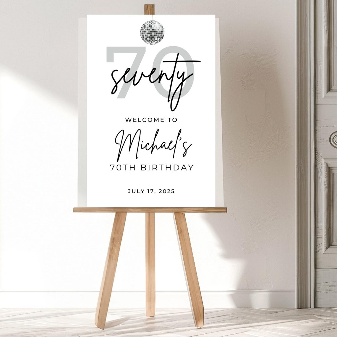 Custom 70th Birthday Party Sign, Simple Birthday Party Sign, Birthday ...
