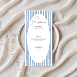 Wedding menu template Hand-Drawn Digital Download menu for wedding menu canva editable menu for wedding dinner pdf printable download