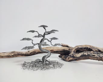 Stainless Steel Wire Tree Sculpture – Minimalist Home Decor – Handmade Spiritual Art – Meaningful Gift